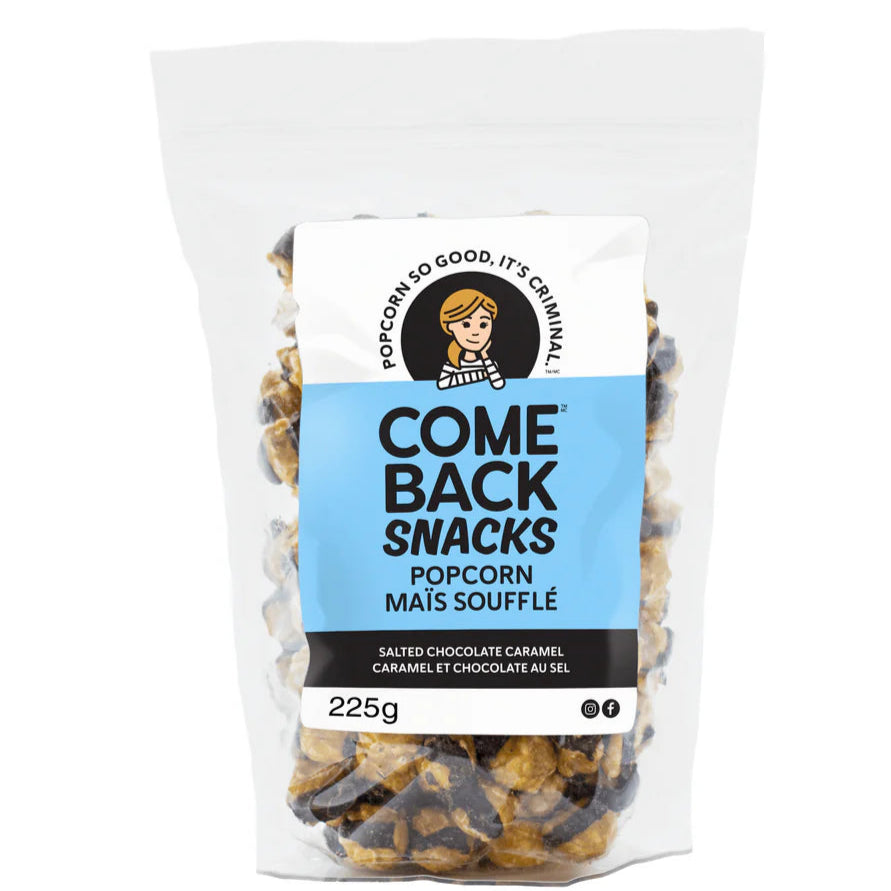 Salted Chocolate Caramel Popcorn - Comeback Snacks